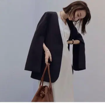 louren slit sleeve back jacquard jacket