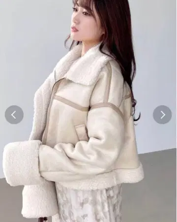 RESEXXY 빅 칼라 페이크 무스탕 블루종