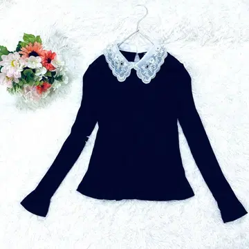 SHEIN 쉬인 리브 니트 장식 옷깃 긴팔