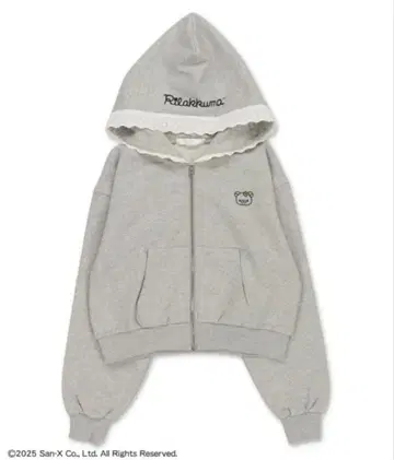 [ 새상품 ] 리락쿠마 레이스 포함 숏 지퍼 후드티 SPINNS