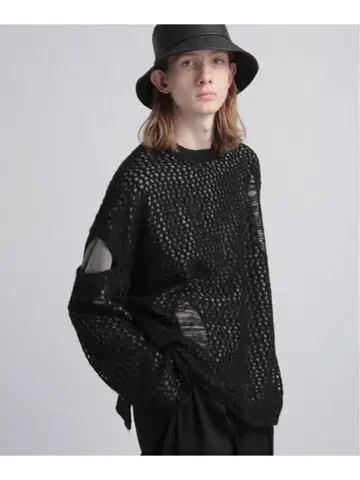 메쉬 니트 레이어드 맨투맨(HARE)