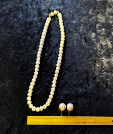 petite robe noire 코튼 펄 목걸이 귀걸이 세트