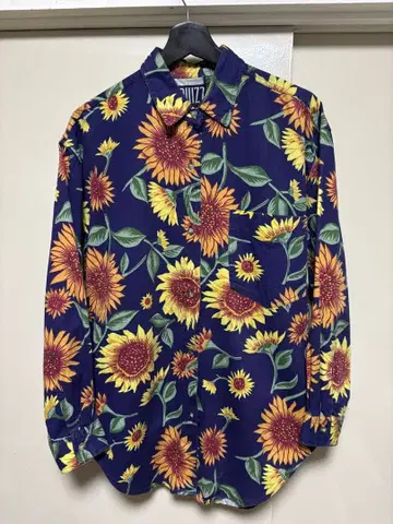 QUIZZ 해바라기 무늬 긴팔 셔츠 코튼 셔츠 M 사이즈 올 패턴