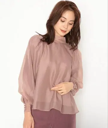 SNIDEL 스나이델 오간 시스루 블라우스