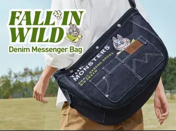 POPMART THE MONSTER LABUBU 데님 메신저 백