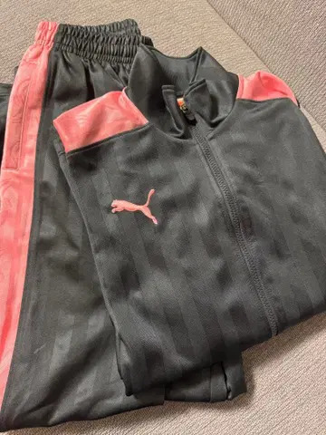 Puma 스트라이프 저지 다크 그레이/핑크