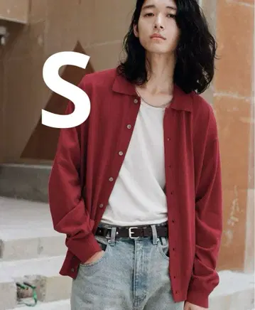 완판템 T/C 베이직 니트 셔츠 가디건 레드