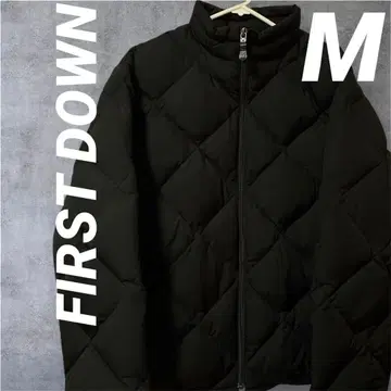 FIRST DOWN 퀼팅 다운 자켓 블랙 컬러 U.S.A. 자수