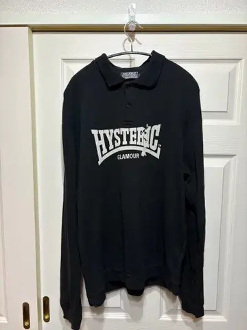 HYSTERIC GLAMOUR 블랙 긴팔 피케 셔츠 L 사이즈