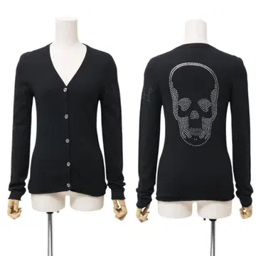 루시앙페라피네 총 캐시미어 니트 가디건 큐빅 스컬