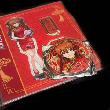 에바 아스카 아크릴 스탠드 캔뱃지 세트 중화풍 공식 정품