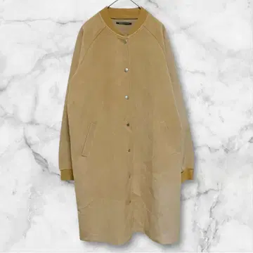 에모다 노카라 코트 롱 체스터 코트 벨로아 원단 브라운 가을 겨울