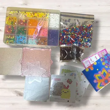 아쿠아 비즈 세트 다색 디자인 시트 포함