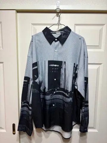 그레이 블랙 긴팔 셔츠 L