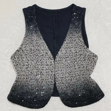 [ 빅 42 ] 스팽글 장식 트레피니 울 베스트 지레 그라데이션