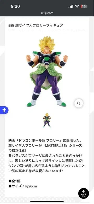 드래곤볼 VS 옴니버스 초 B상 브로리