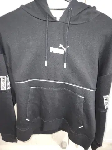 PUMA 블랙 후드티 M