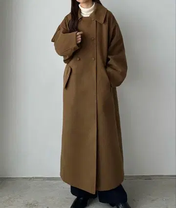 callautia 스탠 칼라 롱 코트 M