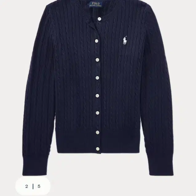 Women's) Polo Ralph Lauren New 22FW Q-R Pony Cable Knit Aran Cardigan