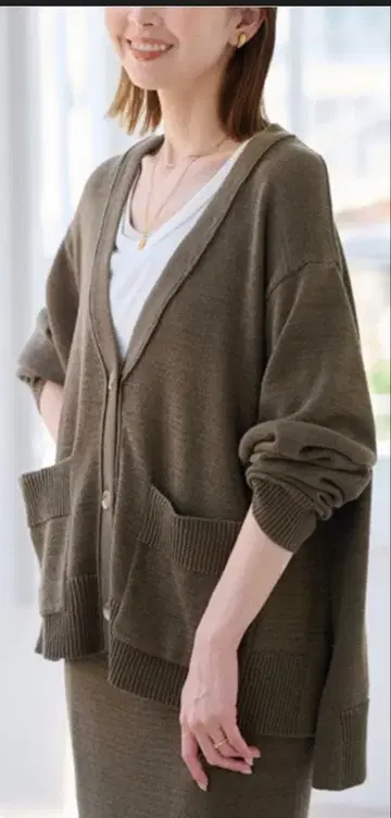 SLOBE IENA 테이프얀 V넥 가디건