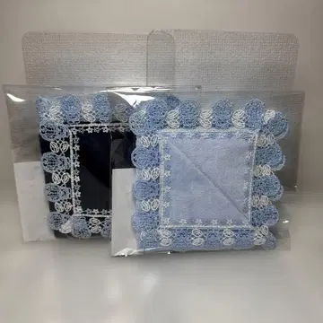 치카자와 레이스 타월 손수건 아이엠 도라에몽 네이비 라이트 블루