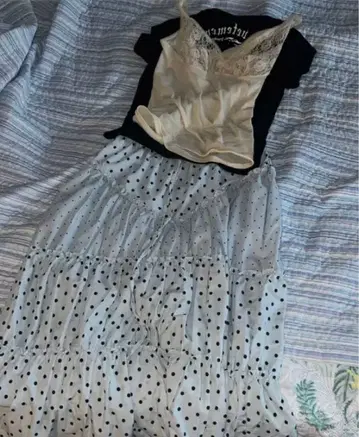 n.k atelier shirring dot long skirt