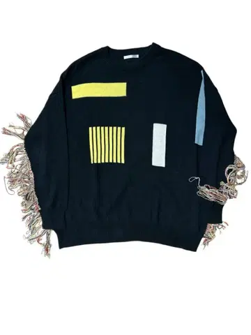 Discovered 디스커버드 니트 스웨터 패턴 프린지 재구축