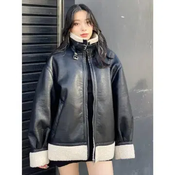 EVRIS 오버 사이즈 보아 블루종