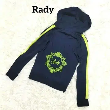 Rady 후드 부착 집업 후드티 사이드 라인 네이비 갸루