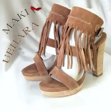 [ MAKI UEHARA ] 스웨이드*프린지*스톰 샌들(36)23cm