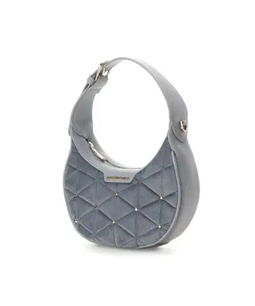 새상품 사만사 베가 벨로아 퀼팅 스터드 하프문 백