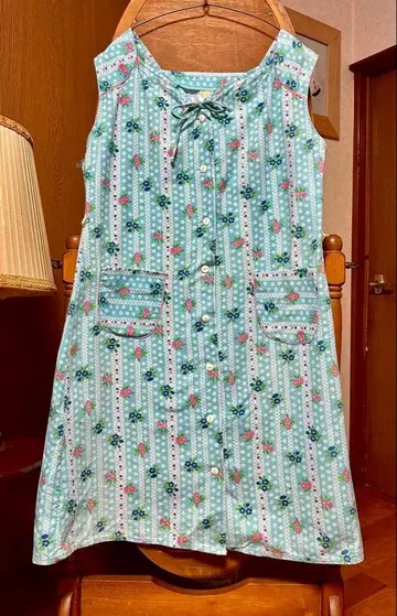 70s 80s 유럽 미국 구제 의류 빈티지 레트로 슬리브리스 원피스