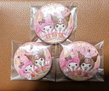 산리오 캐릭터즈 Biscuit3 자수 캔뱃지 시크릿 3개 세트