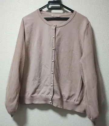 [ 새상품급! 무료 익명 배송 ] 로즈 티아라 니트 가디건 펄 버튼