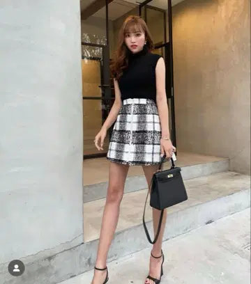 sheller 셰리에 트위드 미니 스커트 M 사이즈