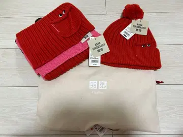 안야 힌드마치 머플러 & 니트 비니 세트