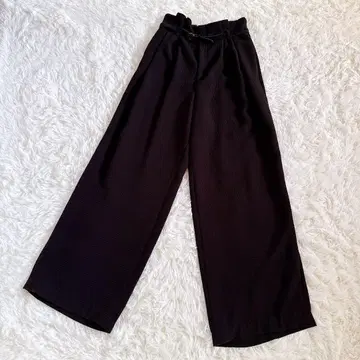 G.V.G.V  하이웨스트 와이드 팬츠 벨트 포함 블랙