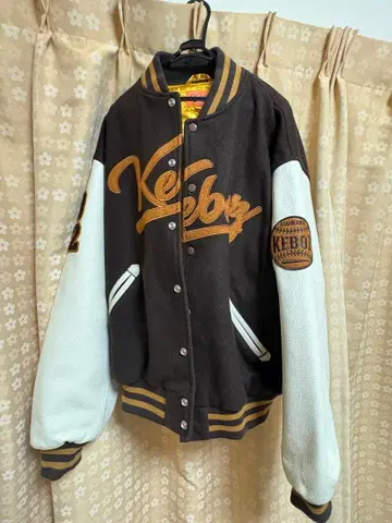 KEBOZ 바시티 자켓 1992년 브라운/화이트