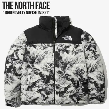[ 한국 한정판 ] The North Face 다운 자켓 흑백 산 패턴