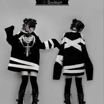 DimMoire 구원의 십자가 거즈 상의 black