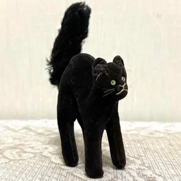 슈타이프? 빈티지 검은 고양이 봉제 인형 야은가 포즈 하만?