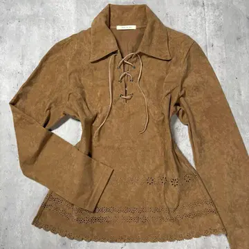 레이스업 튜닉 티셔츠 Y2K 00s