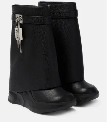 지방시 BE603 SE1 AZ-001 가죽 샤크 락 바이커 앵클부츠