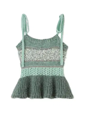 LILYBROWN 니트 페플럼 뷔스티에 그린