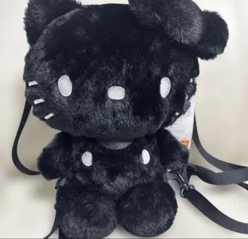 새상품 KITTY 헬로키티 봉제 인형 백팩 블랙 가방 백