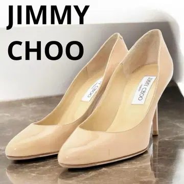 새상품급 지미추 펌프스 36 베이지 에나멜 페이턴트 하이힐