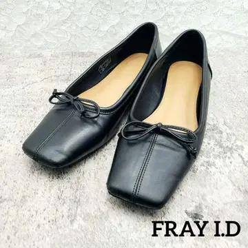 FRAY I.D 스퀘어토 리본 플랫슈즈 블랙 36
