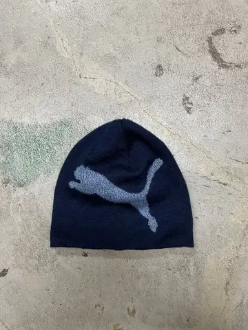 00s 푸마 PUMA 니트 모자 비니 y2k 네이비 빅 로고