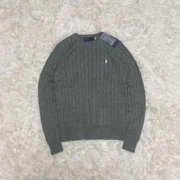 미사용 새상품 택 포함 폴로 랄프로렌 코튼 케이블 니트