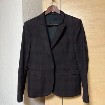 HARE 다크 브라운 체크 무늬 테일러드 자켓 M